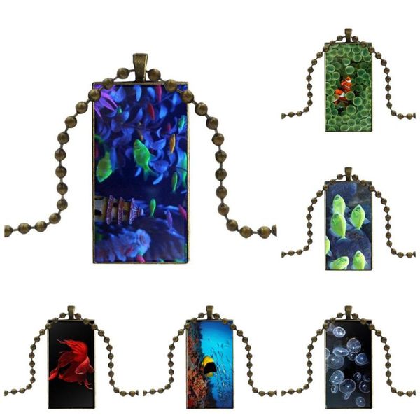 vintage jewelry bronze color glass cabochon choker pendant long rectangle necklace for wedding fluorescence fish, Silver
vintage jewelry bronze color glass cabochon choker pendant long rectangle necklace for wedding fluorescence fish, Silver
