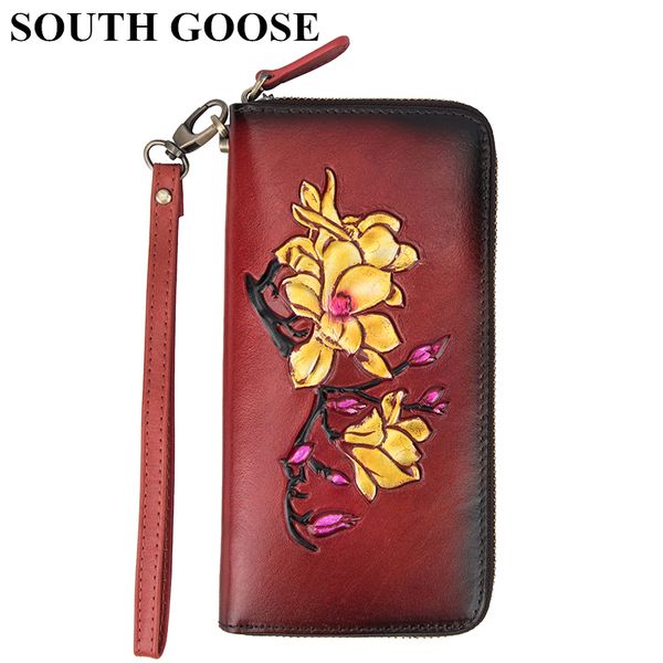 south genuine leather women wallet female luxury long clutch bag flower embossing coin card purse lady handy travel wallet, Red;black
south genuine leather women wallet female luxury long clutch bag flower embossing coin card purse lady handy travel wallet, Red;black