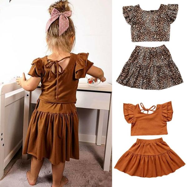 2pcs baby kids girls summer outfits toddler ruffles shirt short dress clothes set leopard casual princess cute clothes, White
2pcs baby kids girls summer outfits toddler ruffles shirt short dress clothes set leopard casual princess cute clothes, White