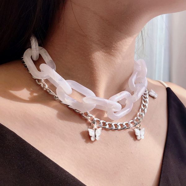 bynouck boho chunky chain choker necklaces for women white transparent big resin chain necklace fashion statement jewelry gift, Silver
bynouck boho chunky chain choker necklaces for women white transparent big resin chain necklace fashion statement jewelry gift, Silver