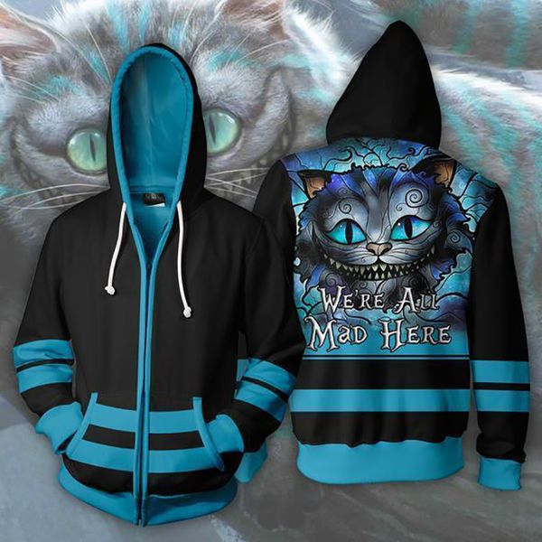 movie alice in wonderland cosplay hoodies sweatshirts halloween party costumes 3d fashion men women zipper hooded jacket, Black
movie alice in wonderland cosplay hoodies sweatshirts halloween party costumes 3d fashion men women zipper hooded jacket, Black