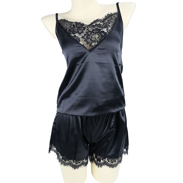 summer sleepwear women pajamas silk pyjamas sleeveless spaghetti strap nightwear lace satin shorts pajama sets pijama, Blue;gray
summer sleepwear women pajamas silk pyjamas sleeveless spaghetti strap nightwear lace satin shorts pajama sets pijama, Blue;gray