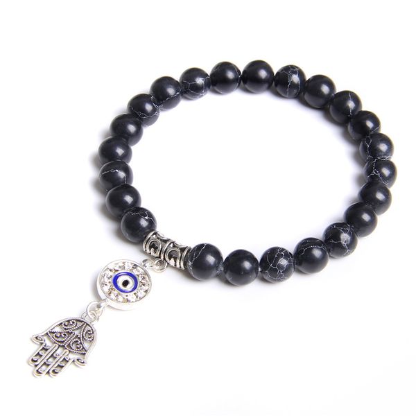 fatima hand charm bracelet for women natural stone beaded bracelet bangle for women crystal brand jewelry pulseras mujer, Black
fatima hand charm bracelet for women natural stone beaded bracelet bangle for women crystal brand jewelry pulseras mujer, Black