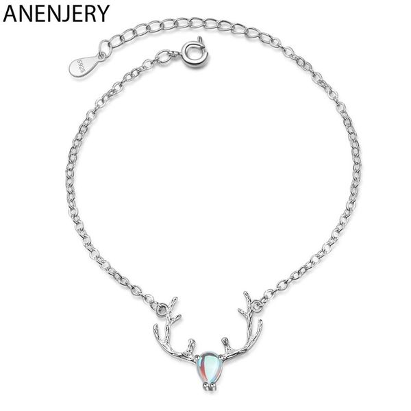 anenjery dream colorful moonstone elk deer bracelet 925 sterling silver link chain charm bracelet for women jewelry gifts s-b142, Black
anenjery dream colorful moonstone elk deer bracelet 925 sterling silver link chain charm bracelet for women jewelry gifts s-b142, Black