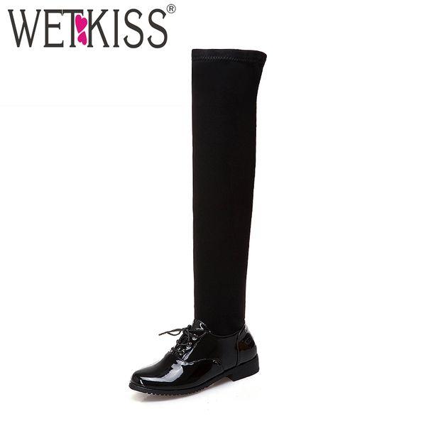 wetkiss autumn over the knee women boots round toe pu lace up footwear stretch female boots black thick heels shoes women 2018
wetkiss autumn over the knee women boots round toe pu lace up footwear stretch female boots black thick heels shoes women 2018
