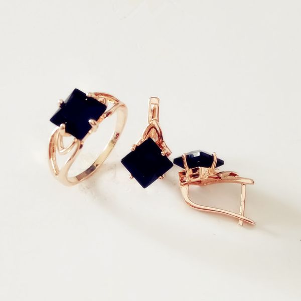 2019 romantic bridal jewelry sets new fashion rose gold color women jewelry square black stone wedding ring +earring jewelry set, Silver
2019 romantic bridal jewelry sets new fashion rose gold color women jewelry square black stone wedding ring +earring jewelry set, Silver