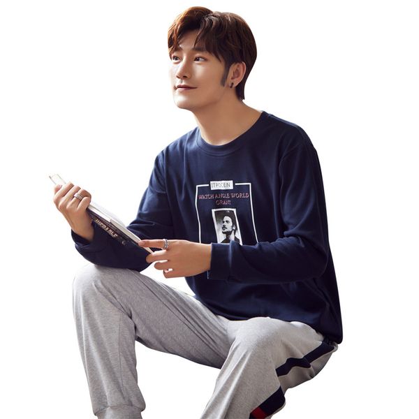 2019 new men's fashion pajamas autumn winter long-sleeved casual pyjamas 100% cotton round neck sports sleepwear men pijama set, Black;brown
2019 new men's fashion pajamas autumn winter long-sleeved casual pyjamas 100% cotton round neck sports sleepwear men pijama set, Black;brown