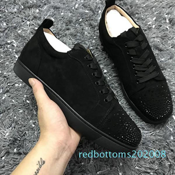 new low cut suede spiked toe casual flats red bottom luxury shoes for mens and women party designer sneakers famous r08, Black
new low cut suede spiked toe casual flats red bottom luxury shoes for mens and women party designer sneakers famous r08, Black