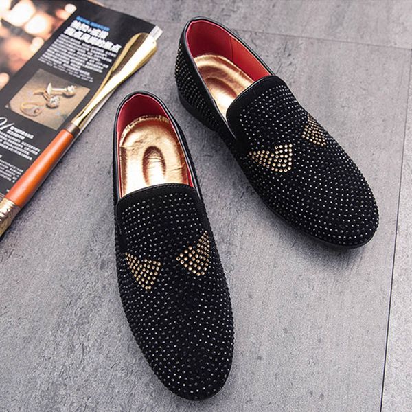 new men's shoes male tudded spike loafer casual dress flat shoes lazy person slip-on casual shoes 6828, Black
new men's shoes male tudded spike loafer casual dress flat shoes lazy person slip-on casual shoes 6828, Black