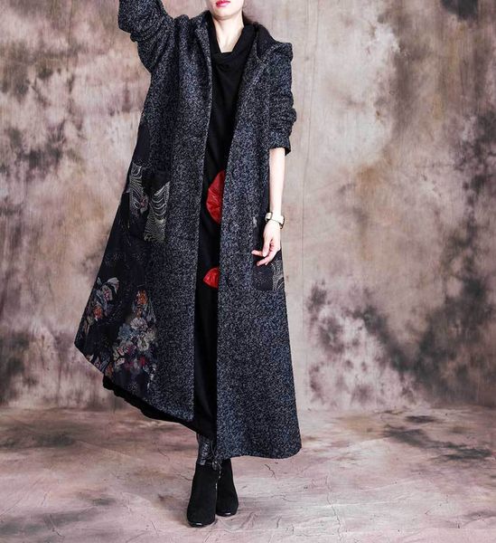 women winter woolen coat outerwear long coat female retro hooded long ladies 2019 warm wool&blends overcoat oat, Black
women winter woolen coat outerwear long coat female retro hooded long ladies 2019 warm wool&blends overcoat oat, Black