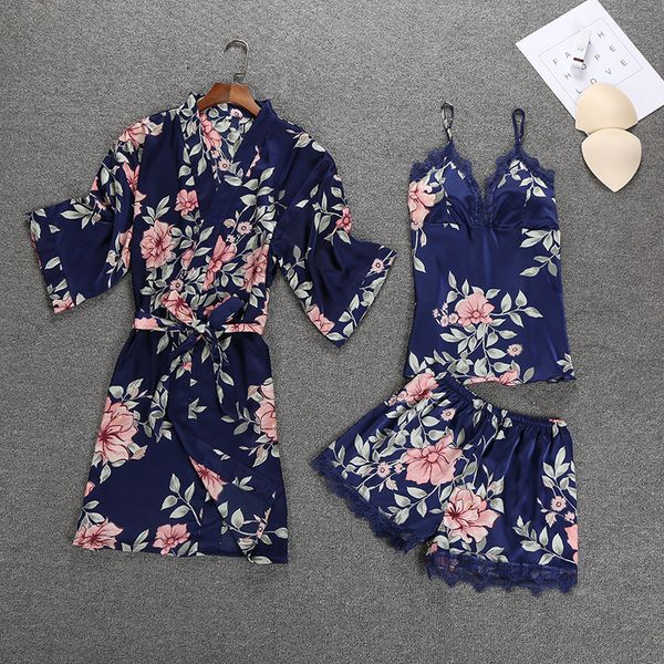 navy blue robe womens 3pc strap short pants suit sleepwear sets casual pajamas home wear nightwear kimono new bath gown, Blue;gray
navy blue robe womens 3pc strap short pants suit sleepwear sets casual pajamas home wear nightwear kimono new bath gown, Blue;gray