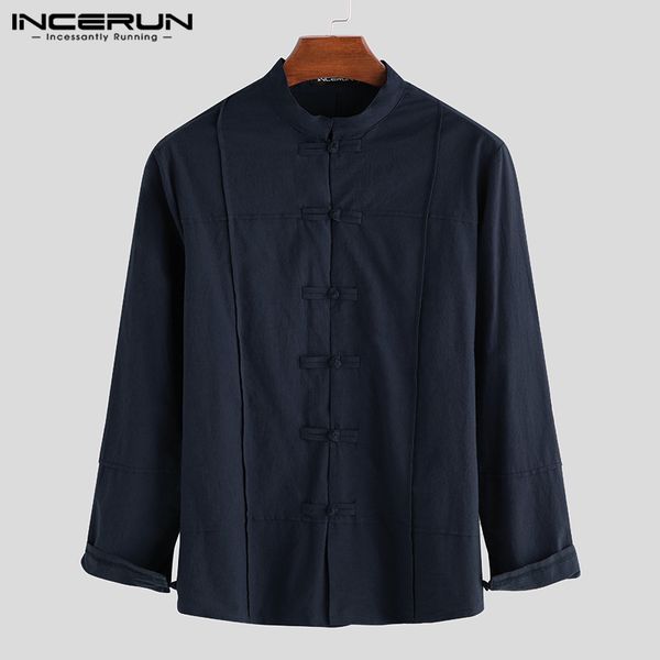 incerun men shirt stand collar solid retro cotton button camisa brand casual long sleeve chinese style shirt men streetwear 2019, White;black
incerun men shirt stand collar solid retro cotton button camisa brand casual long sleeve chinese style shirt men streetwear 2019, White;black