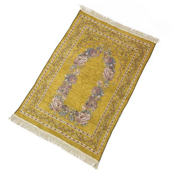 

70x110cm turkish islamic muslim prayer rugs mat vintage colored floral ramadan eid gifts decoration carpet with tassels trim