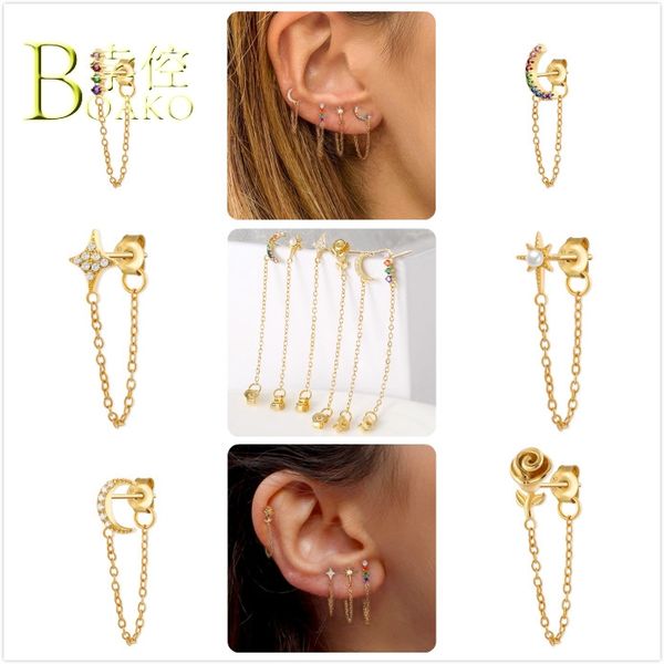 boako punk 925 sterling silver earrings for women star moon earrings girl ear bone aretes gold chain flower earring boho b5, Golden;silver
boako punk 925 sterling silver earrings for women star moon earrings girl ear bone aretes gold chain flower earring boho b5, Golden;silver