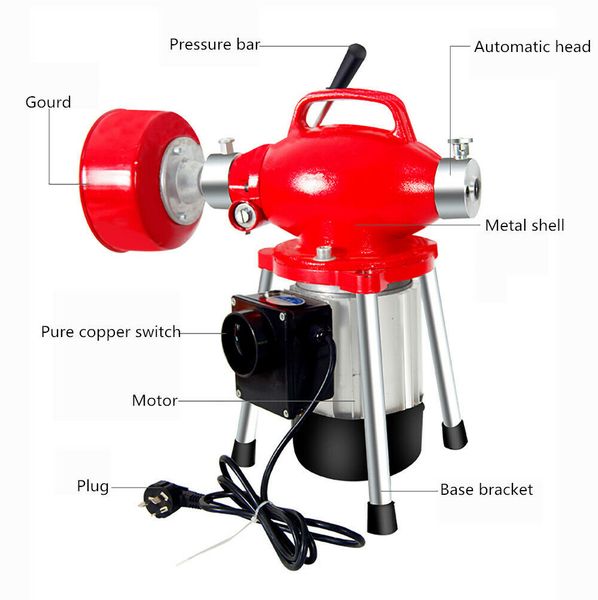 220v electric pipe dredging machine household kitchen toilet pipe cleaner drain cleaning machine 45m 2200w
220v electric pipe dredging machine household kitchen toilet pipe cleaner drain cleaning machine 45m 2200w