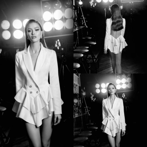 elihav sasson short suits prom dresses v neck long sleeve backless ruffles mini skirts evening gowns double button jackets prom gowns 2019, Black
elihav sasson short suits prom dresses v neck long sleeve backless ruffles mini skirts evening gowns double button jackets prom gowns 2019, Black