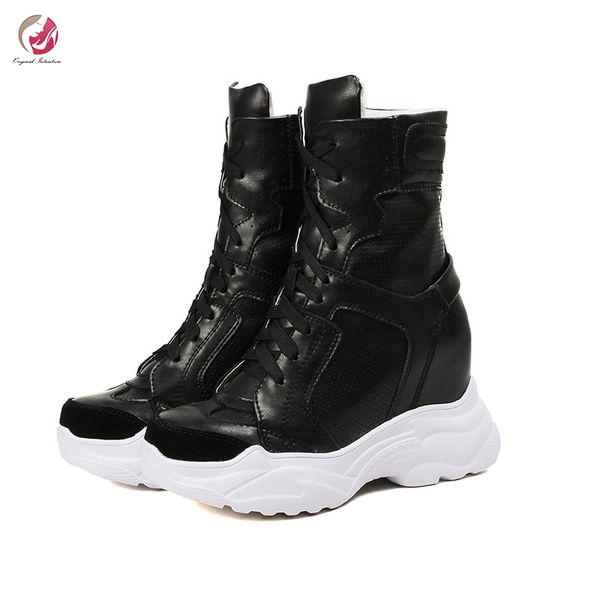 original intention stylish geniune leather black white ankle boots woman cross-tied high wedges platform
original intention stylish geniune leather black white ankle boots woman cross-tied high wedges platform