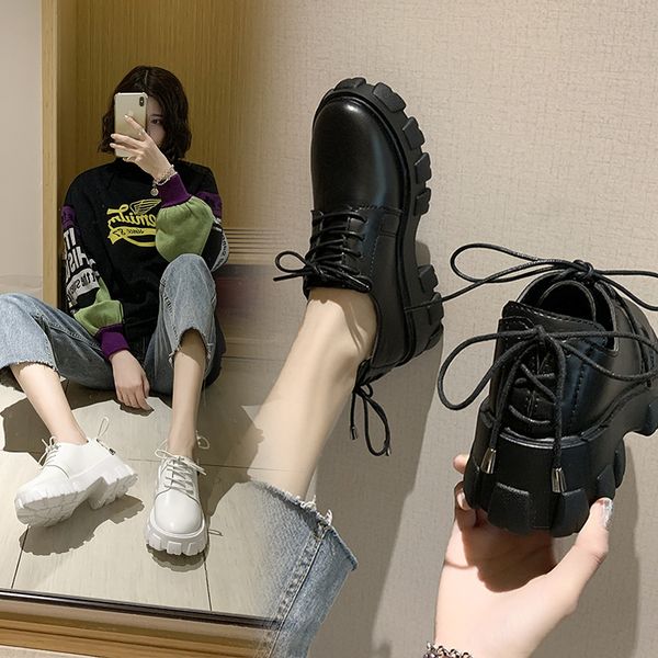 women shoes autumn british style round toe 2020 fashion women's all-match oxfords soft platform casual female sneakers, Black
women shoes autumn british style round toe 2020 fashion women's all-match oxfords soft platform casual female sneakers, Black