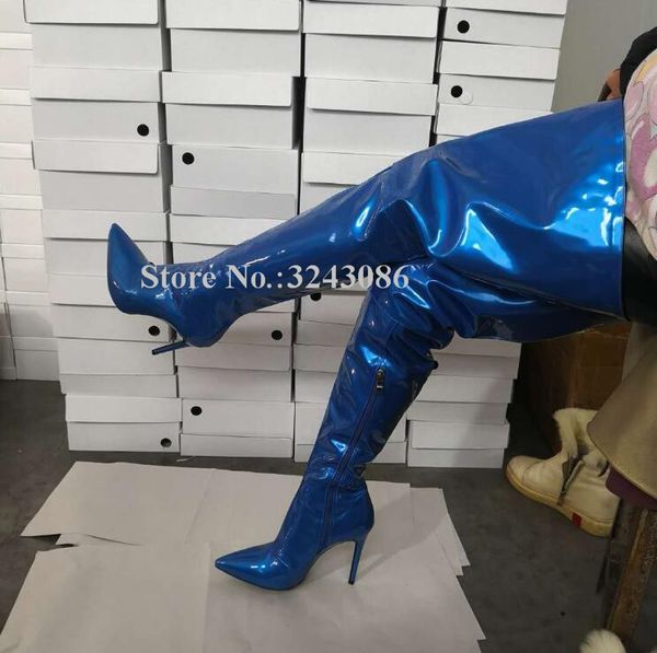 new blue pointed toe thigh high long boots woman thin heels over the knee boots fashion female night club shoes, Black
new blue pointed toe thigh high long boots woman thin heels over the knee boots fashion female night club shoes, Black