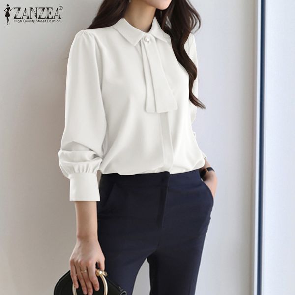 women's blouses & shirts oversize zanzea 2021 fashion spring women casual long sleeve blouse solid loose office lady work blusas femal, White
women's blouses & shirts oversize zanzea 2021 fashion spring women casual long sleeve blouse solid loose office lady work blusas femal, White