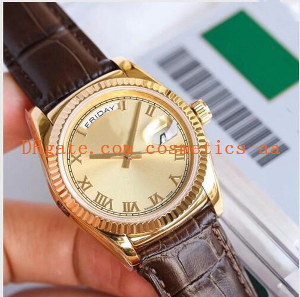 1118135 118138 118139 316l eta 2836 movement fluted roman dial 18k gold bezel 36mm alligator leather strap automatic men watch, Slivery;brown
1118135 118138 118139 316l eta 2836 movement fluted roman dial 18k gold bezel 36mm alligator leather strap automatic men watch, Slivery;brown