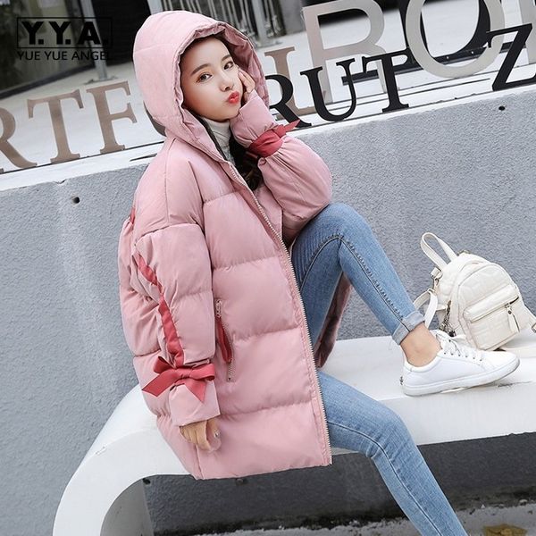 sweet bow winter thick warm womens cotton parkas bf style long sleeve loose fit female medium length hooded outerwear coats, Black
sweet bow winter thick warm womens cotton parkas bf style long sleeve loose fit female medium length hooded outerwear coats, Black