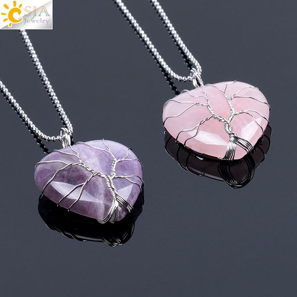 tree of life wire wrapped love heart necklace & pendant suspension natural gem stone tiger eye pink quartz black onyx, Silver
tree of life wire wrapped love heart necklace & pendant suspension natural gem stone tiger eye pink quartz black onyx, Silver