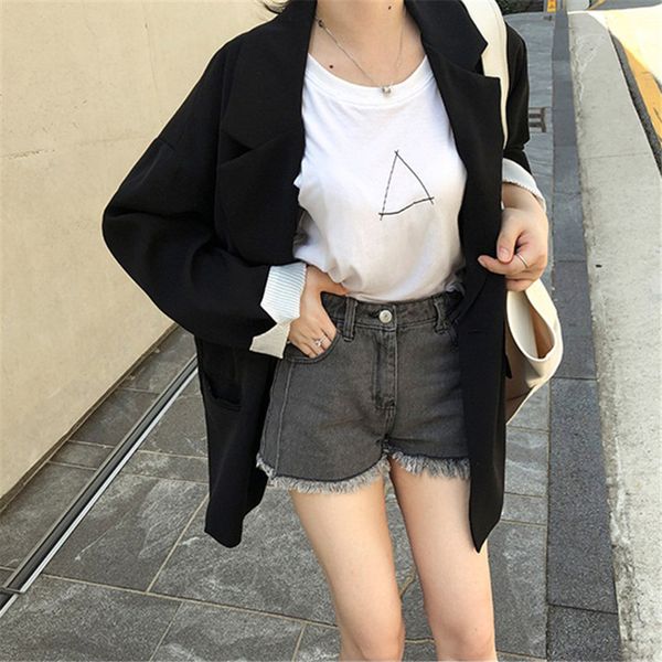 casual loose women blazer jackets work business suit coat vintage bouble breasted office lady long blazers autumn, White;black
casual loose women blazer jackets work business suit coat vintage bouble breasted office lady long blazers autumn, White;black