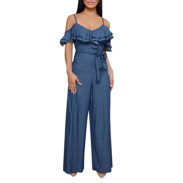 jumpsuit summer women lotus leaf butterfly-knot sleeveless hammock wide-leg jumpsuits romper with flounc jeans jumpsuit#g1, Black;white
jumpsuit summer women lotus leaf butterfly-knot sleeveless hammock wide-leg jumpsuits romper with flounc jeans jumpsuit#g1, Black;white