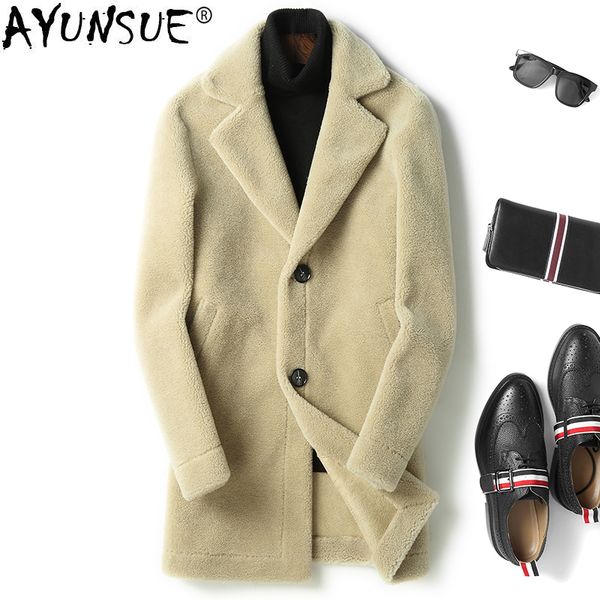 ayunsue 2018 new 100% wool coat real fur men sheep shearing long autumn winter jacket suede lining mens fur coats kj1364, Black
ayunsue 2018 new 100% wool coat real fur men sheep shearing long autumn winter jacket suede lining mens fur coats kj1364, Black