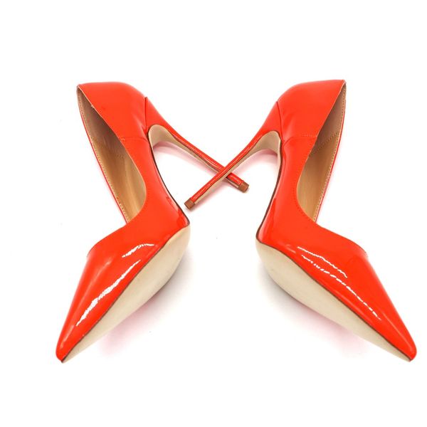 casual designer lady fashion women pumps orange patent leather pointed toe women ladies girl party outstanding 12cm thin heel, Black
casual designer lady fashion women pumps orange patent leather pointed toe women ladies girl party outstanding 12cm thin heel, Black