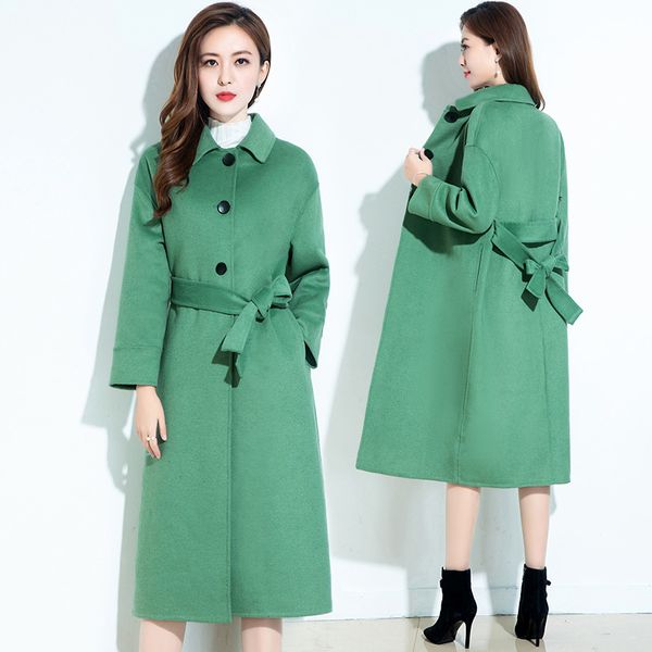 female double-faced wool coats 2019 autumn winter new temperament slim wool jacket coat womens long woolen overcoat, Black
female double-faced wool coats 2019 autumn winter new temperament slim wool jacket coat womens long woolen overcoat, Black
