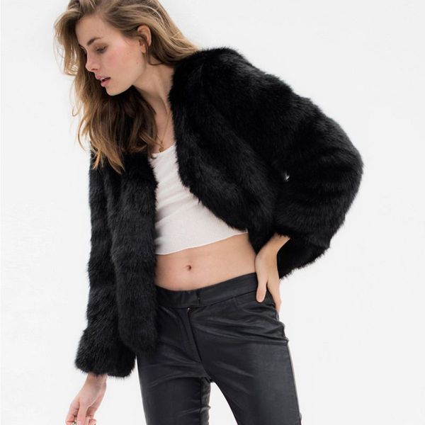 women's fur & faux women winter elegant full sleeve thick warm slim v neck natural color open stitch lady plus size cardigan coat, Black
women's fur & faux women winter elegant full sleeve thick warm slim v neck natural color open stitch lady plus size cardigan coat, Black