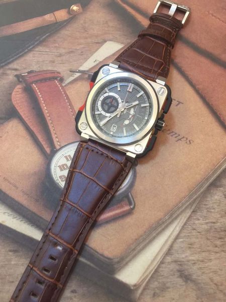 bellross outdoor aviation skeleton dial mens watches square stainless steel case quartz chronograph man watch with brown alligator strap, Slivery;brown
bellross outdoor aviation skeleton dial mens watches square stainless steel case quartz chronograph man watch with brown alligator strap, Slivery;brown