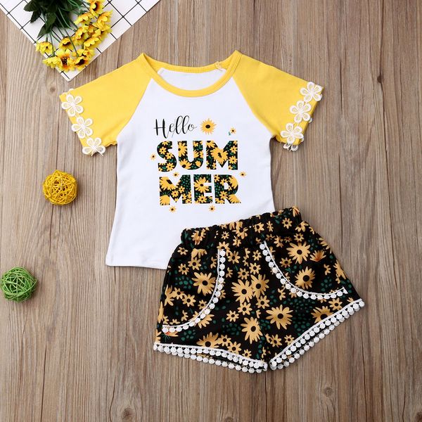 Toddler Girl Hello Summer Outfits Kids Short Sleeve T-Shirt Floral Tassel Short Pants Clothes (Hello Summer,1-2T)
Toddler Girl Hello Summer Outfits Kids Short Sleeve T-Shirt Floral Tassel Short Pants Clothes (Hello Summer,1-2T)