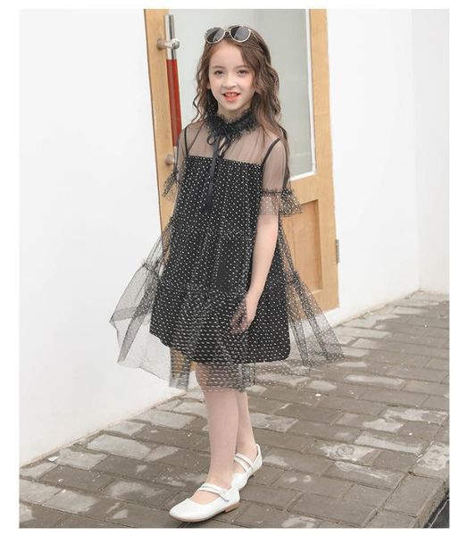 8 10 12 year old girl princess party mesh dress 2020 dots printed black chiffon dress girl summer clothing, Red;yellow
8 10 12 year old girl princess party mesh dress 2020 dots printed black chiffon dress girl summer clothing, Red;yellow