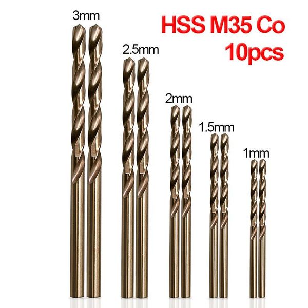 10pcs/set twist drill bit set hss m35 co drill bit 1mm 1.5mm 2mm 2.5mm 3mm used for steel stainless steel
10pcs/set twist drill bit set hss m35 co drill bit 1mm 1.5mm 2mm 2.5mm 3mm used for steel stainless steel