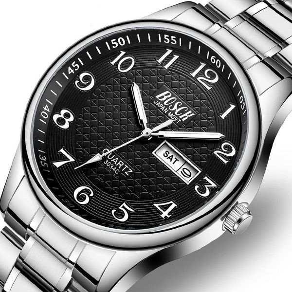 bosck steel week calendar luxury men watches waterproof luminous number classic business quartz wrist watches male clock, Slivery;brown
bosck steel week calendar luxury men watches waterproof luminous number classic business quartz wrist watches male clock, Slivery;brown