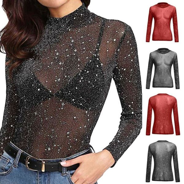 women mesh perspective shirts fashion shirts shiny mesh party blouses shirt ladies plus size, White
women mesh perspective shirts fashion shirts shiny mesh party blouses shirt ladies plus size, White