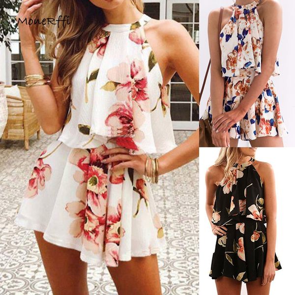summer womens floral print chiffon playsuit beach halter sleeveless rompers party short jumpsuit mujer fiesta, Black;white
summer womens floral print chiffon playsuit beach halter sleeveless rompers party short jumpsuit mujer fiesta, Black;white