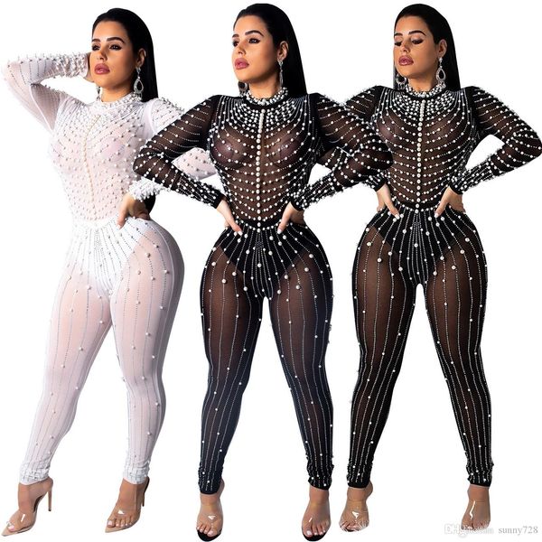 gorgeous handmade pearls beading women party jumpsuits 2019 latest lisiting see through tulle long sleeves club night out pants outfits, Black;white
gorgeous handmade pearls beading women party jumpsuits 2019 latest lisiting see through tulle long sleeves club night out pants outfits, Black;white