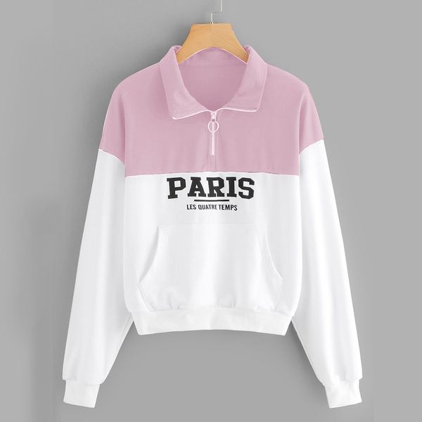 women sweatshirt sportswear pocket letter print zipper jumper autumn winter long sleeve sweatshirt pullover casual moletom, Black
women sweatshirt sportswear pocket letter print zipper jumper autumn winter long sleeve sweatshirt pullover casual moletom, Black