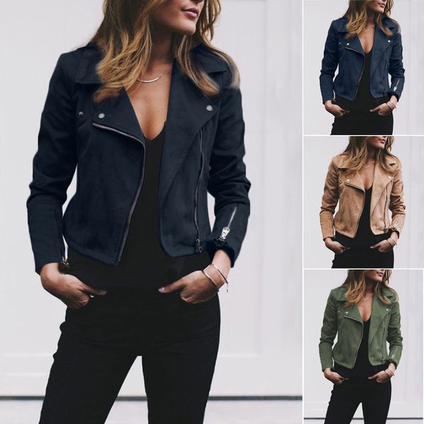 outwear women ladies classic leather jacket coats long sleeve zip up windbreaker biker flight casual coat outwear, Black
outwear women ladies classic leather jacket coats long sleeve zip up windbreaker biker flight casual coat outwear, Black