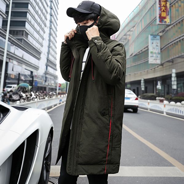 winter men's down jacket 2019 cotton-padded clothes men's wear thick warm hooded white duck down mid-length korean-style jacket, Black
winter men's down jacket 2019 cotton-padded clothes men's wear thick warm hooded white duck down mid-length korean-style jacket, Black