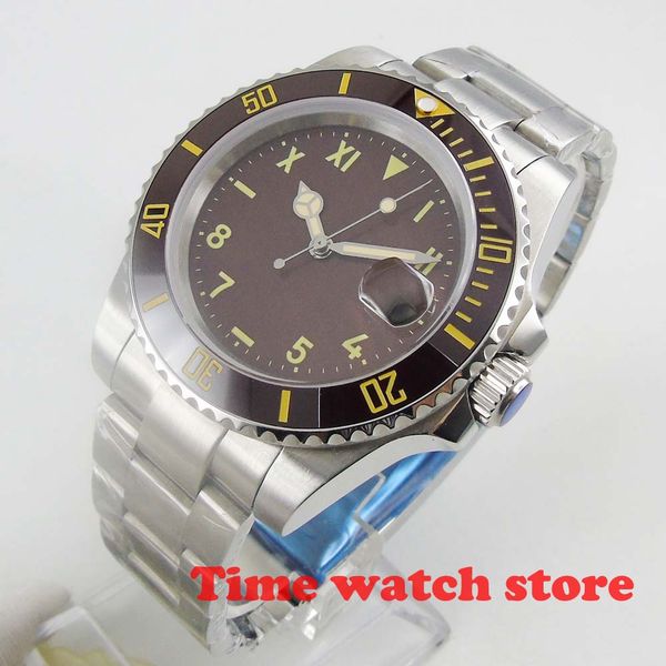 bliger 40mm no logo mechanical automatic miyota wrist watch men waterproof steel brown dial mark luminous date sapphire 514, Slivery;brown
bliger 40mm no logo mechanical automatic miyota wrist watch men waterproof steel brown dial mark luminous date sapphire 514, Slivery;brown