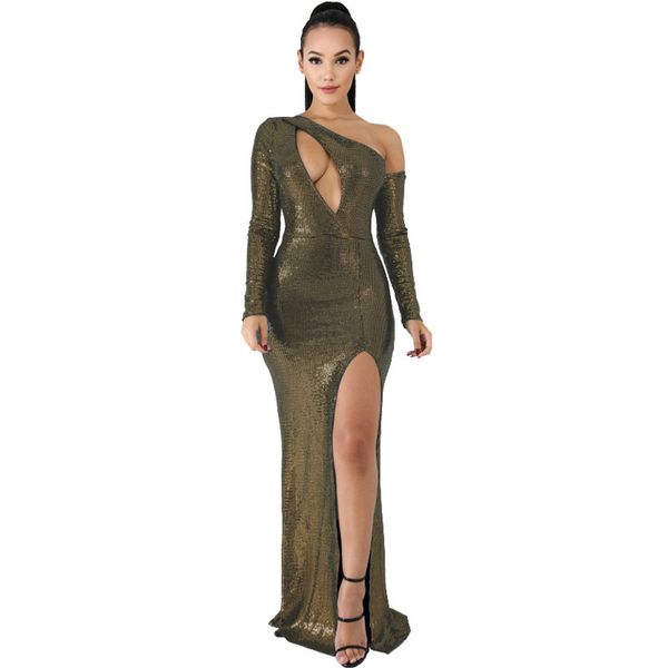 2019 women one shoulder cut out bust side split long sleeve sequins party club mermaid maxi dress vestidos 3 color glcy8127, Black;pink
2019 women one shoulder cut out bust side split long sleeve sequins party club mermaid maxi dress vestidos 3 color glcy8127, Black;pink