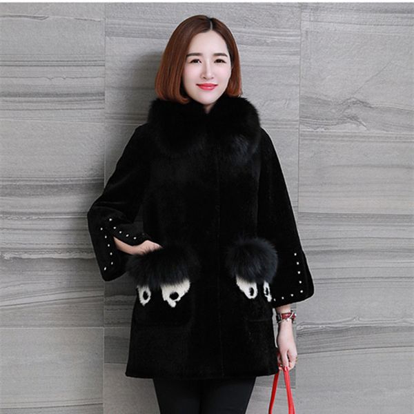 quality jacket superior wool real fur coat fur collar autumn winter coat women clothes korean sheep shearling women, Black
quality jacket superior wool real fur coat fur collar autumn winter coat women clothes korean sheep shearling women, Black