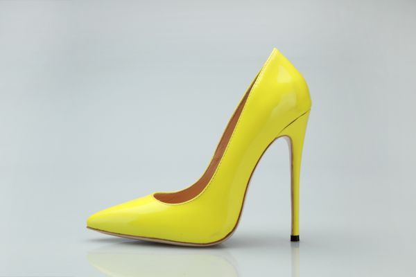 women's leather heels, simple paint skin sharp shallow shoes super heels, size: 34-42, yellow, Black
women's leather heels, simple paint skin sharp shallow shoes super heels, size: 34-42, yellow, Black