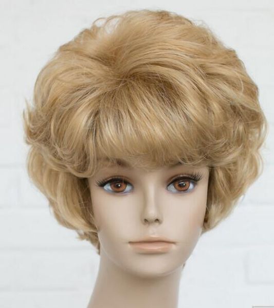 + hivision butterscotch golden curly women ladies daily air fluffy wig, Black;brown