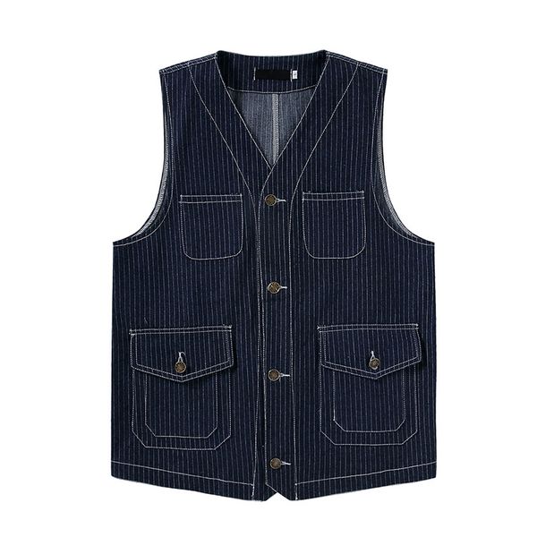 denim vest men personality striped design multi-pocket waistcoat male fashion casual off-shoulder vests new navy, Black;white
denim vest men personality striped design multi-pocket waistcoat male fashion casual off-shoulder vests new navy, Black;white